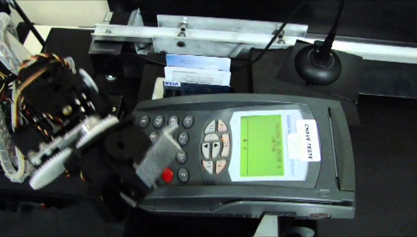 A POS System and robotics being used for testing.