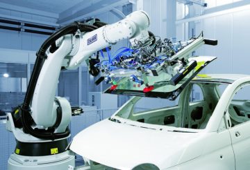 Application of robots in automobile industry.