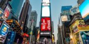 The Bright & Huge Electronic Coca-Cola 3D Digital Billboard Advertising In A Beautiful Night View of Times-Square Central And Main Square of New York.