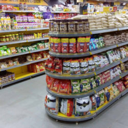 Picture showing supermarket racks with full of grocery items