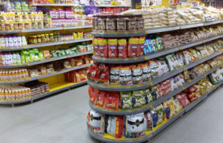 Picture showing supermarket racks with full of grocery items